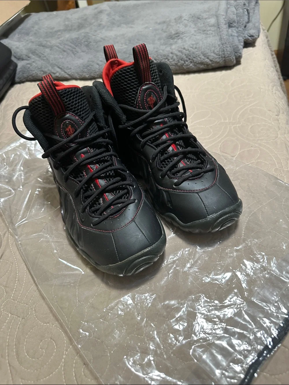 Nike Kids Black and Red High-Top Sneakers